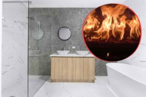 incendio in bagno