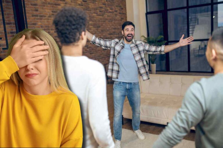 donna scontenta di avere ospiti a casa