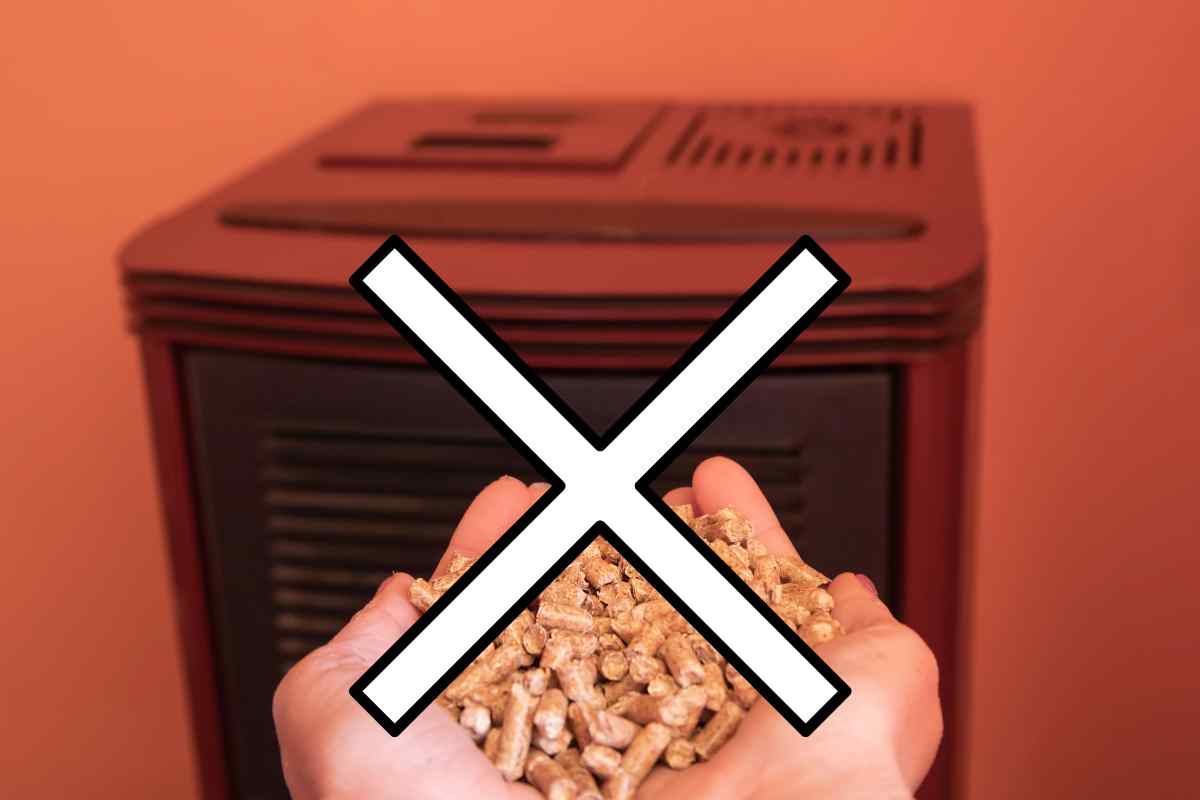 persona con in mano il pellet per la stufa